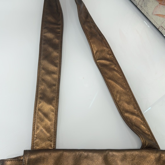 🧡🧡🧡 RARE!!! CHANEL Bronze Flap Messenger Bag – Metallic Flap Crossbody - 1997 - Picture 13 of 14